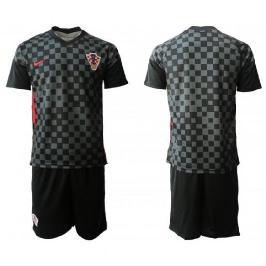 Camisola Croácia Criança Equipamento Segundo Euro 2020 Manga Curta